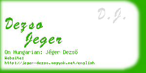 dezso jeger business card
