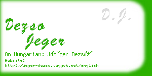 dezso jeger business card